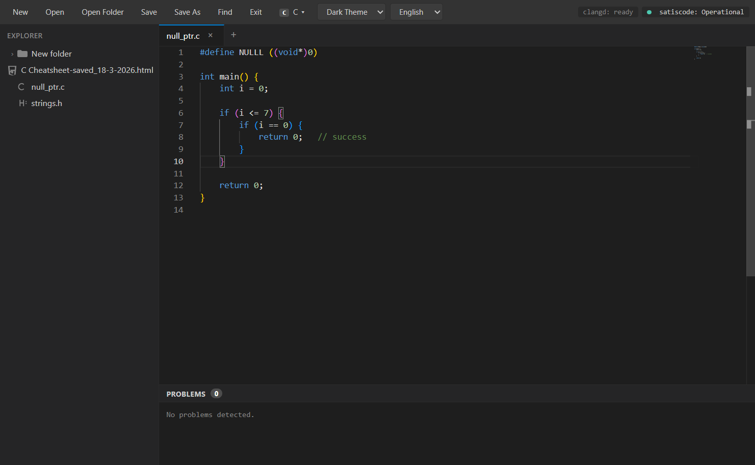 SATISCODE Editor Preview